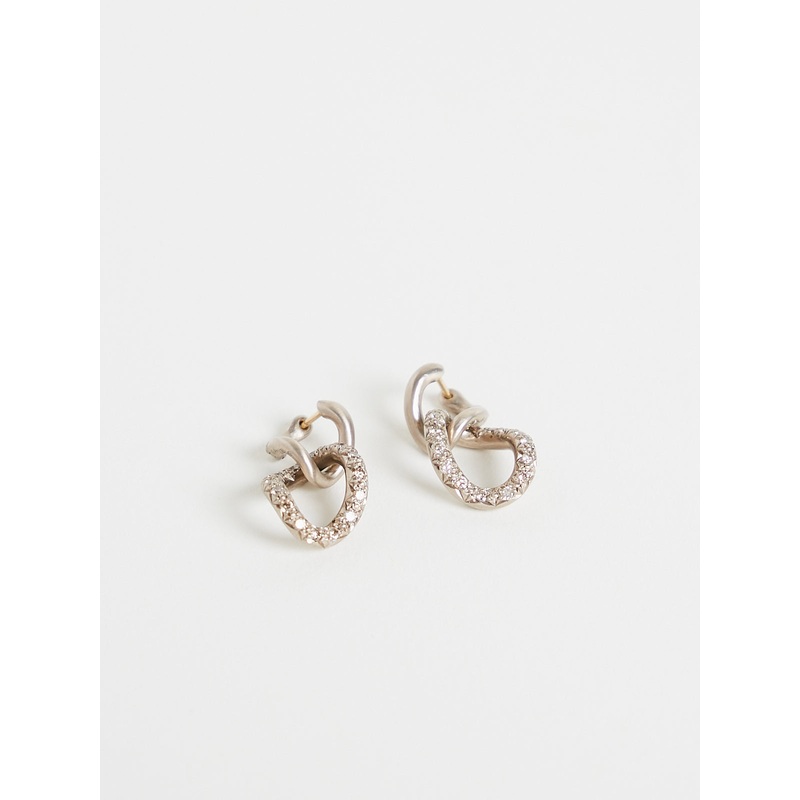 124 Earrings in 18k White Gold with 0.64ct Brown Diamonds