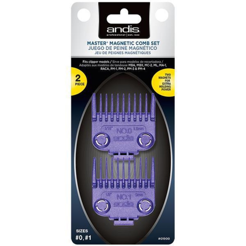 Andis — Master magnetic comb set 2 pieces