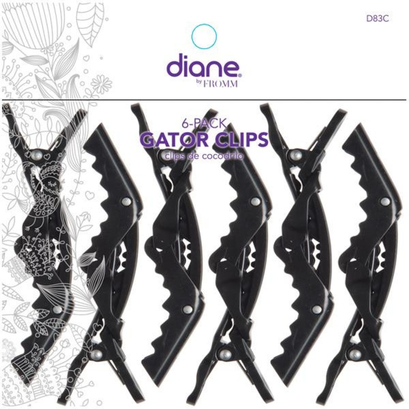 Diane — Gator clips black 4.5″ – 6/pack