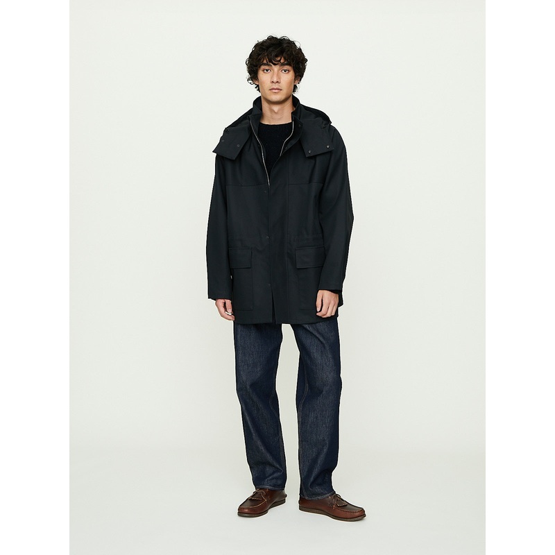 Men’s High-Density Bonded Cotton Gabardine Blouson in Dark Navy
