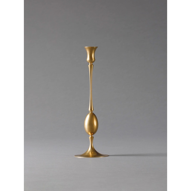 0207 Biedermeier Ted Muehling Candlesticks in Burnished Brass