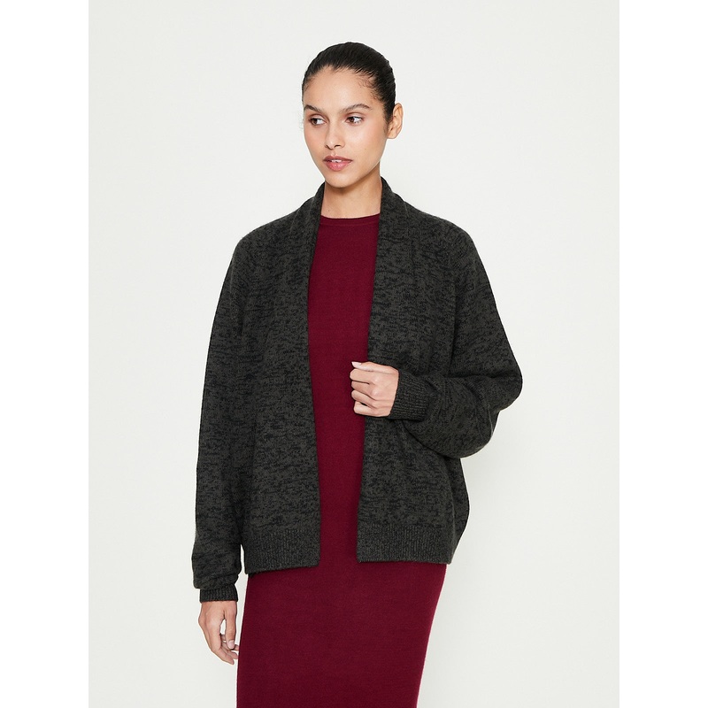 Short Cardigan in Black Olive/Black