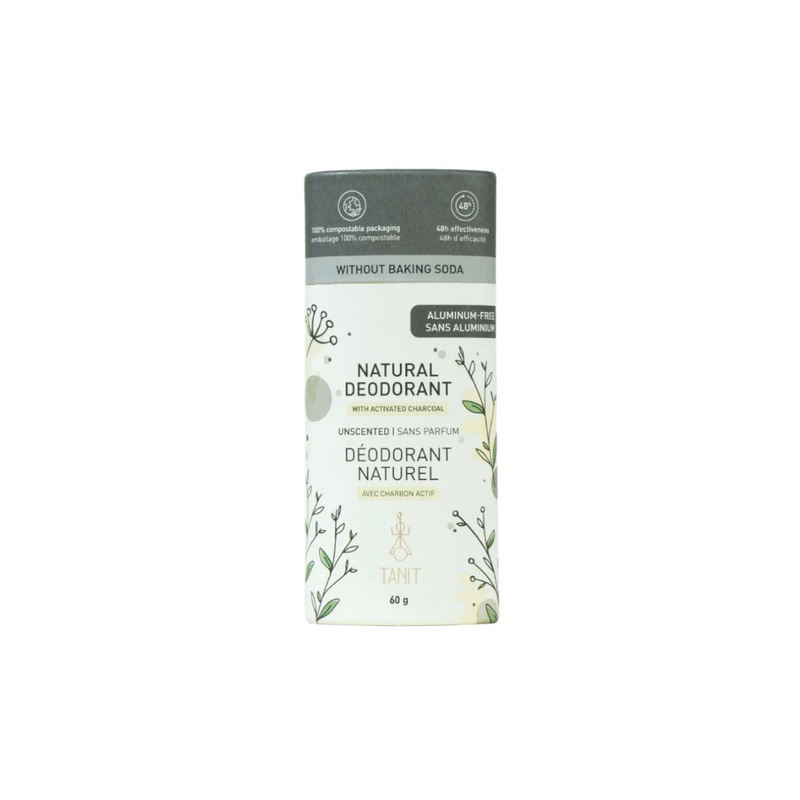 Natural Solid Deodorant – Unscented with Charcoal