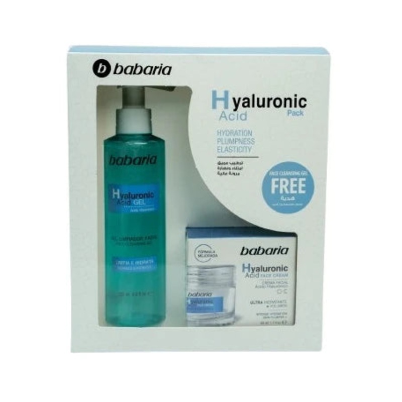 Babaria Hyaluronic Acid Pack Cream 50ml + Babaria Hyaluronic Acid Cleanser 200ml Free