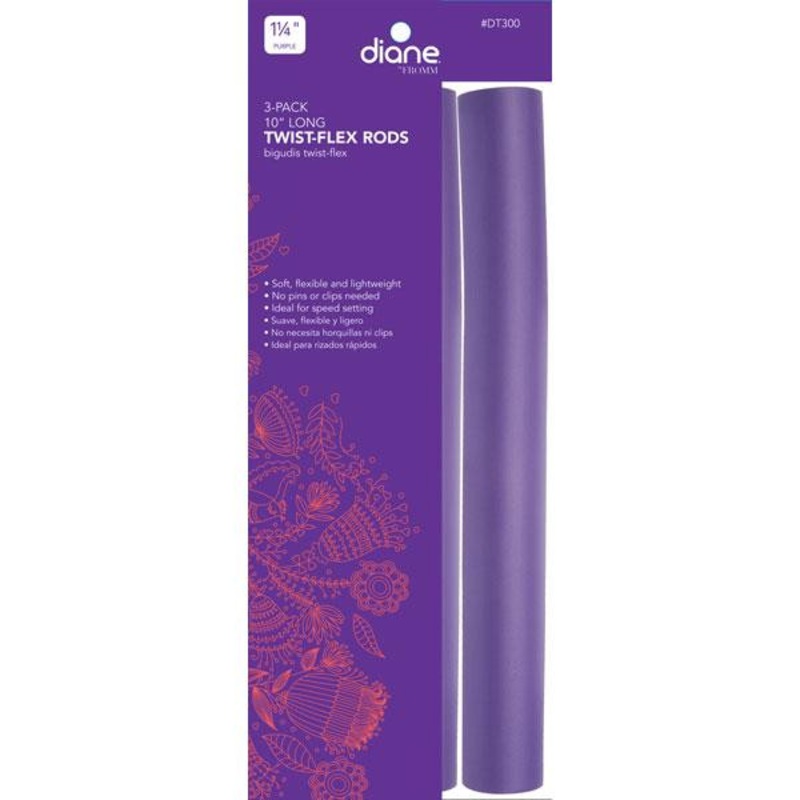 Diane — Twist-flex rods 1 1/4″ Purple 3/pack
