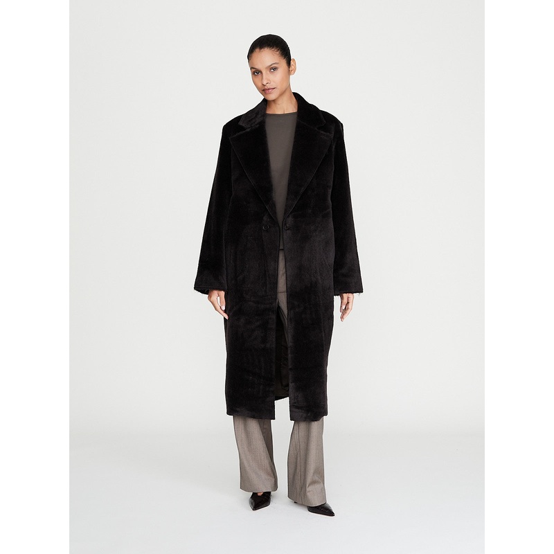 No. 175 Suri Alpaca Wool Two Button Coat in Brown