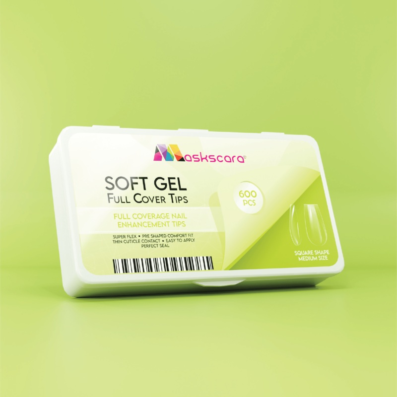 Soft Gel Tips – Full Cover (Square Medium)