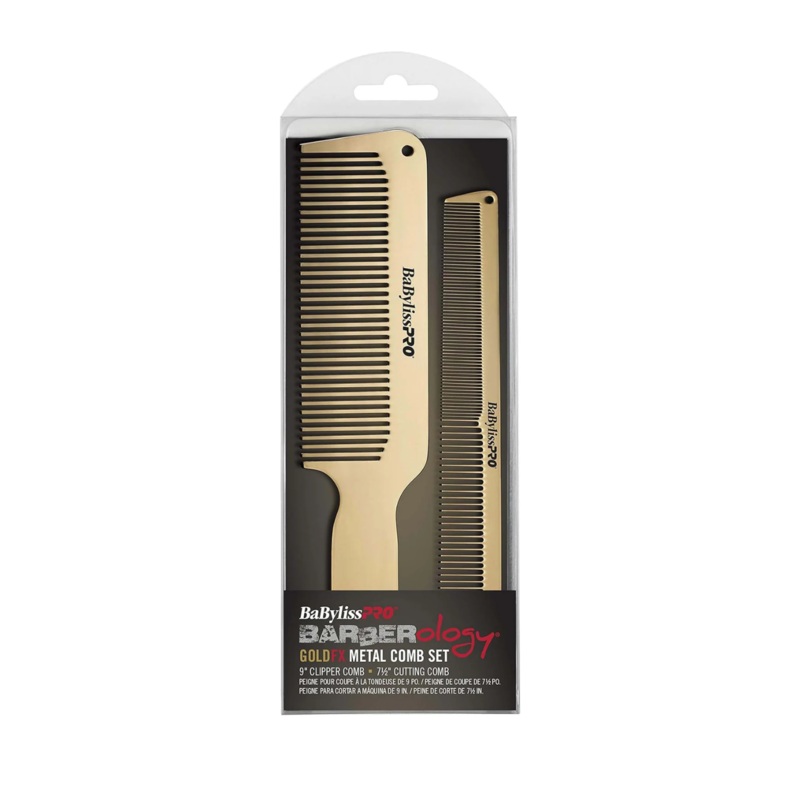 BABYLISS PRO METAL COMB SET GOLD 2 PIECE