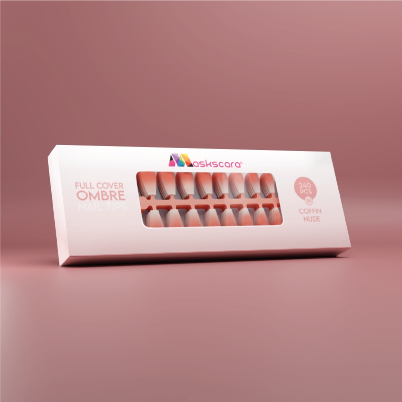Full Cover Ombre Nail Tips – Coffin Nude 1N