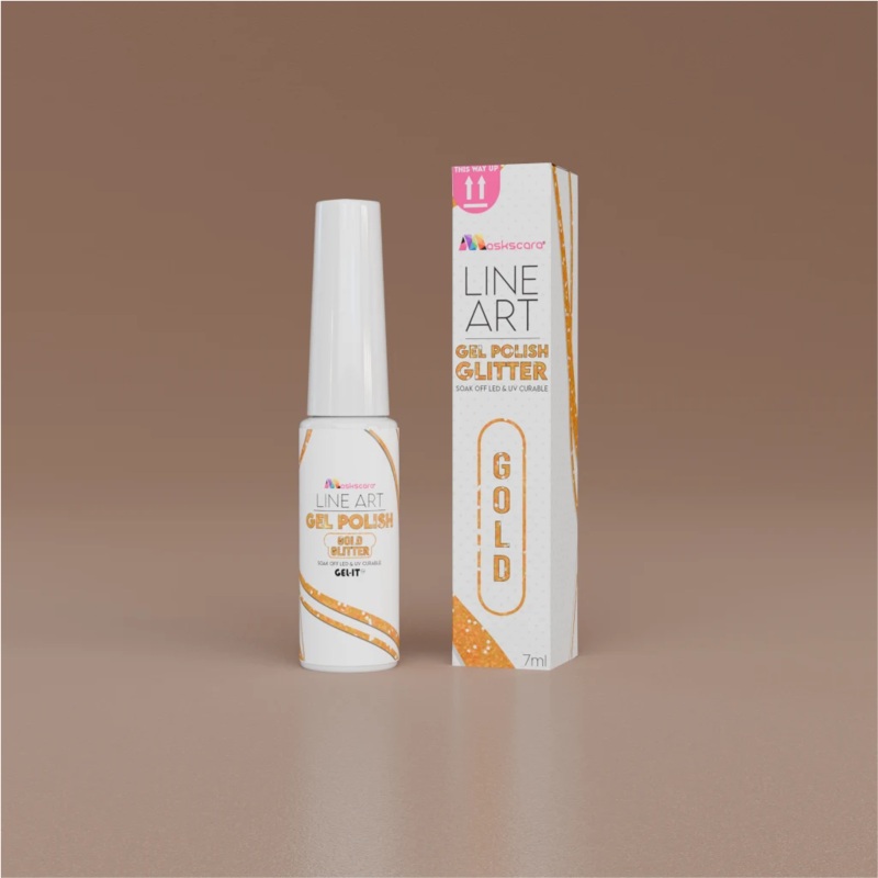 Line Art Gel 7ml – Gold Glitter