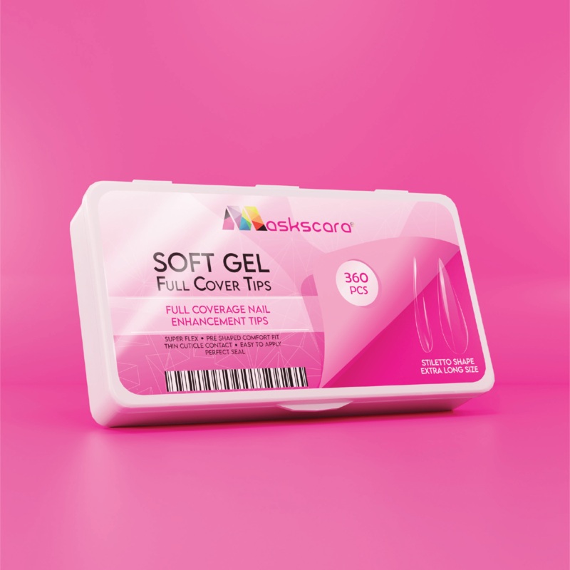 Soft Gel Tips – Full Cover (Stiletto Extra Long)