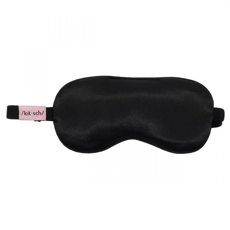 Kitsch — Lavender Weighted Satin Eye Mask – Black