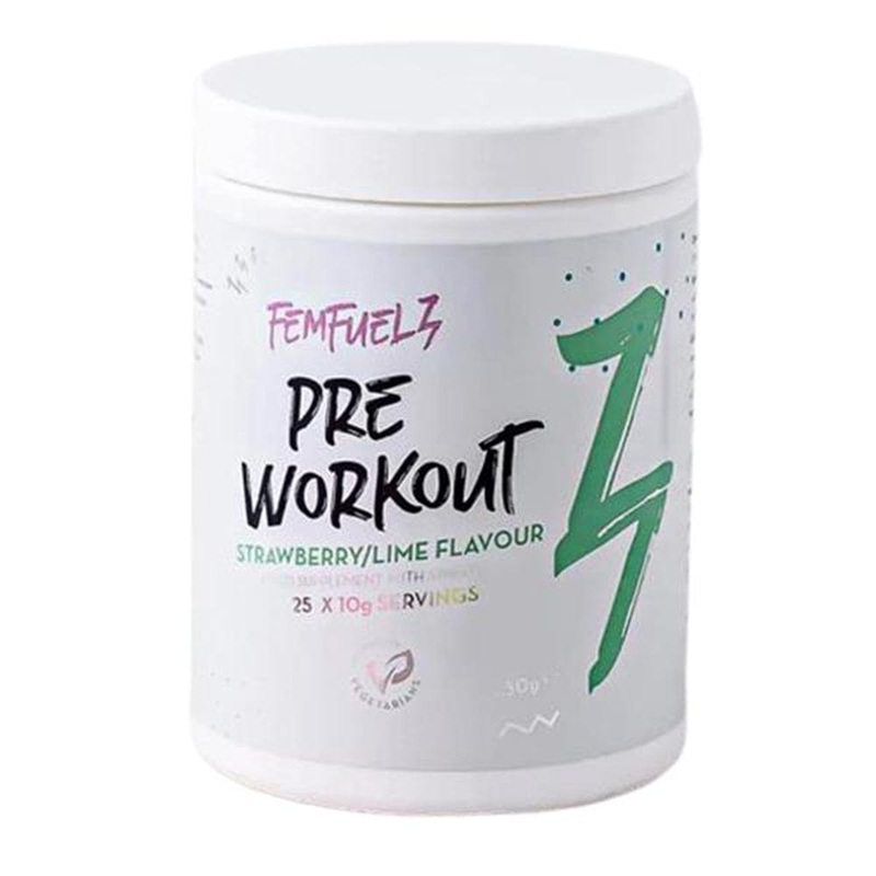 FemFuelz Pre Workout Strawberry & Lime Flavour 250g