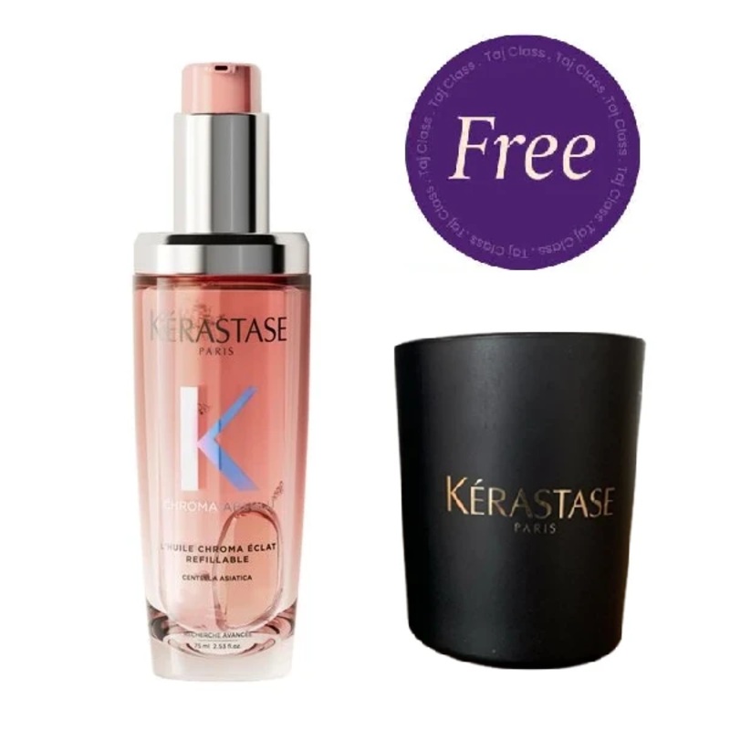 Kerastase Chroma Absolu LHuile Chroma clat Refillable 75ml + Kerastase Parfumee Scented Candle Free