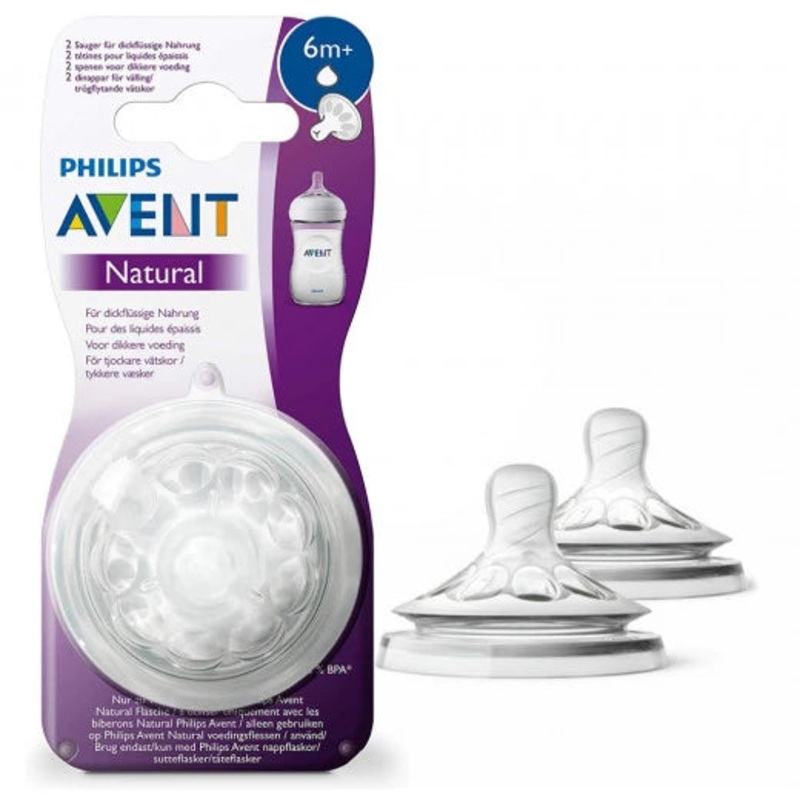 Philips Avant Natural Nipple for Thick Feed 2 pcs, +6m