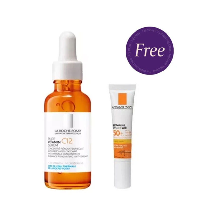 La Roche-Posay Pure Vitamin C12 30ml + Anthelios UVMune 400 Invisible Fluid SPF50 15ml Free