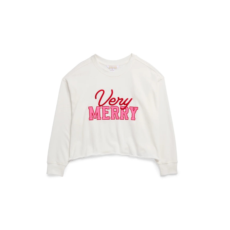 Shiraleah “Very Merry” Lounge Sweatshirt, Ivory