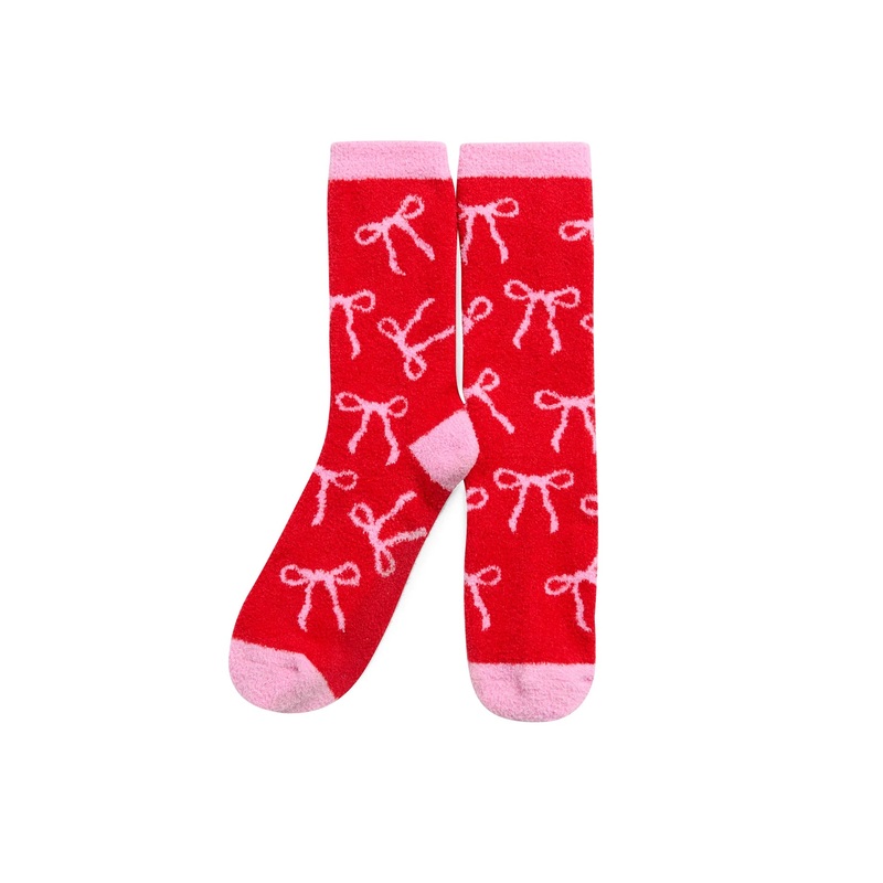 Shiraleah Bow Socks, Red