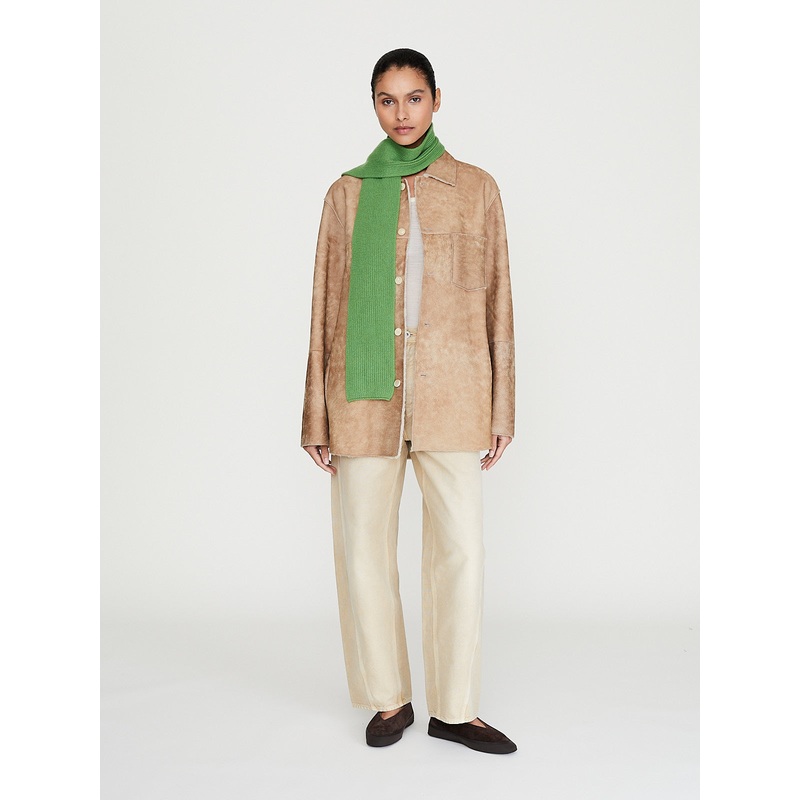 Women’s Merino Mouton Shirt Blouson in Beige