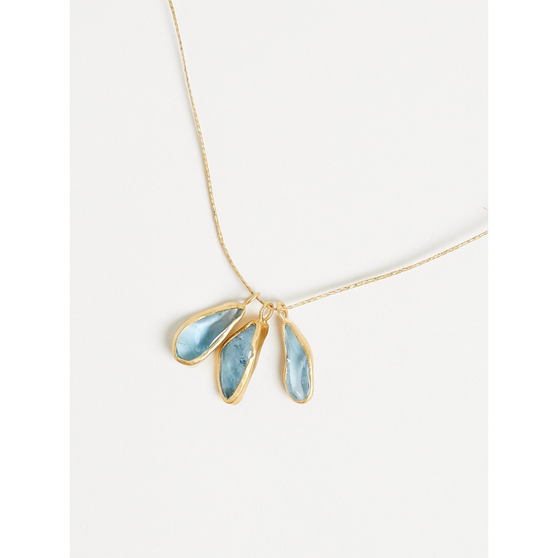 Three Stone Cluster with 16.1ct Aquamarine on Cord