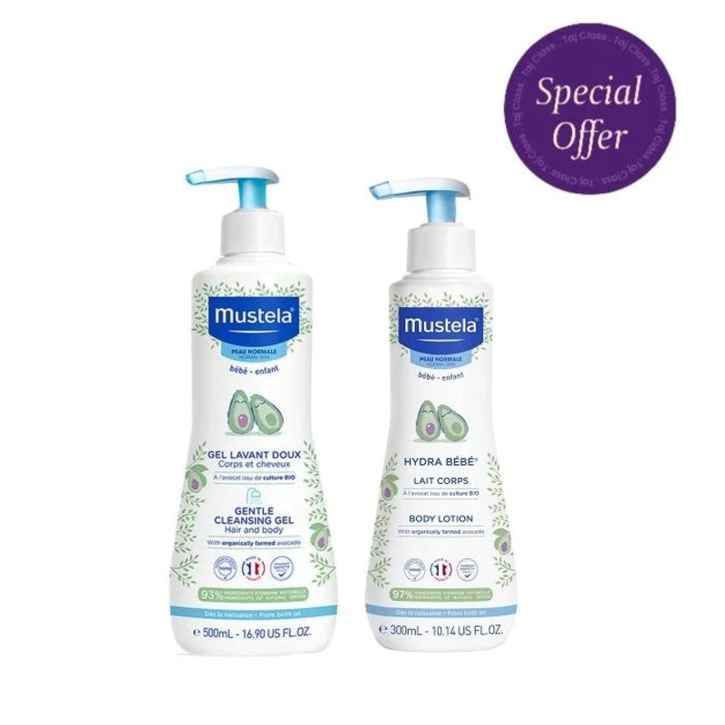Mustela Gentle Cleansing Gel 500ml + Mustela Hydrabebe Body Lotion 300ml