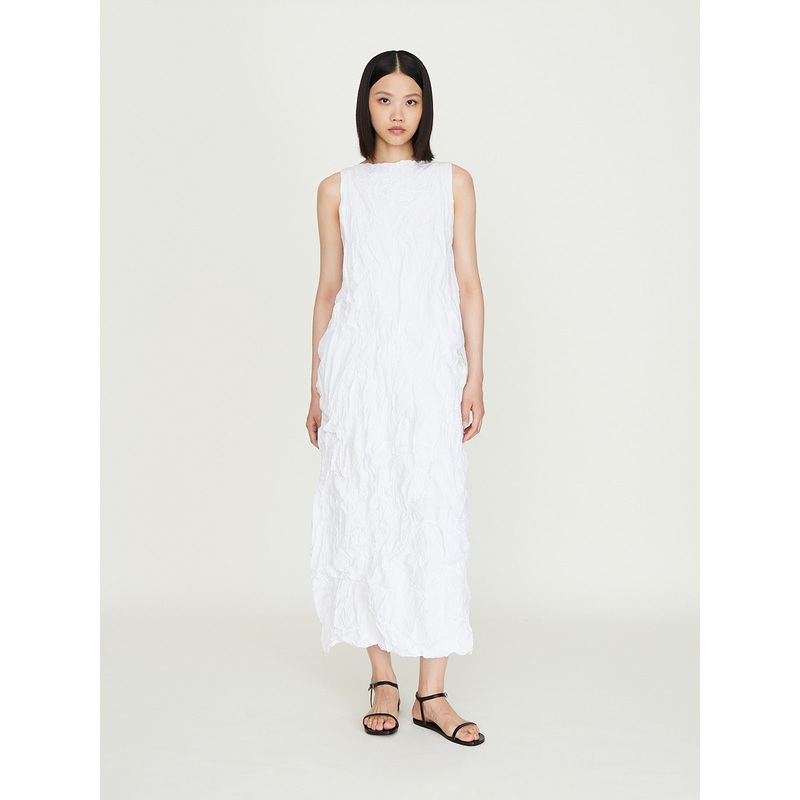 Scamiciato Sleeveless Dress Grappolo Lavato in Cream Natural