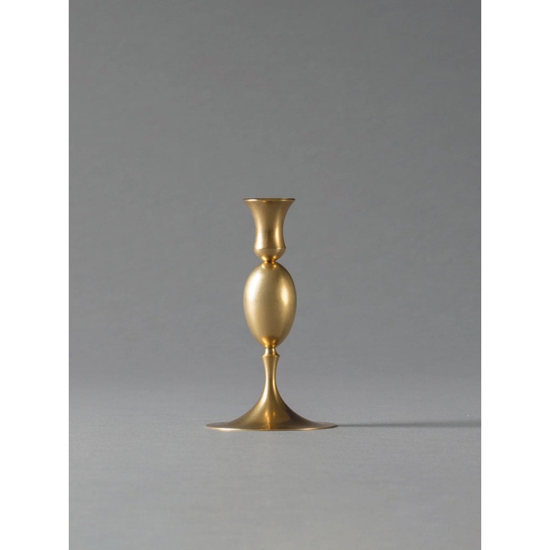 0203 Biedermeier Ted Muehling Candlesticks in Burnished Brass