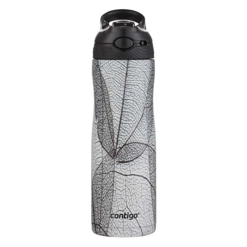 Contigo Autospout Ashland Couture Chill – Vacuum Insulated Stainless Steel Water Bottle, 590 ml, White Leaf
