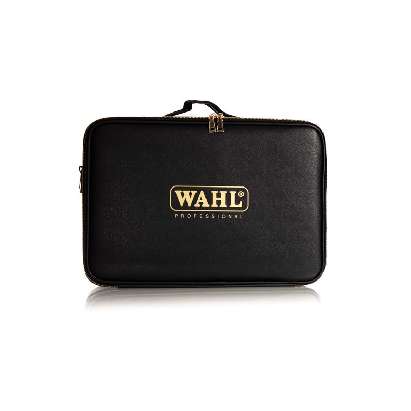 WAHL BLACK & GOLD LOGO LEATHER CASE