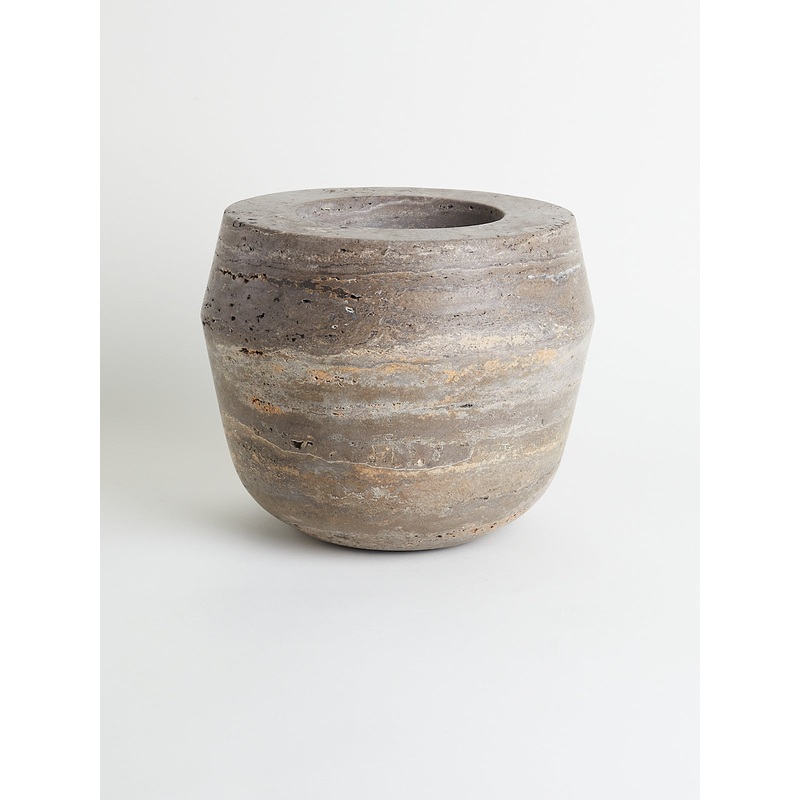 Bonku Bowl in Brown Marble Travertine