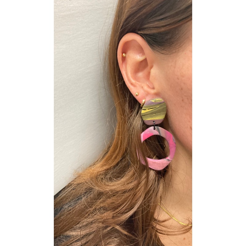 EZAL Abstract Ring Drop Earrings