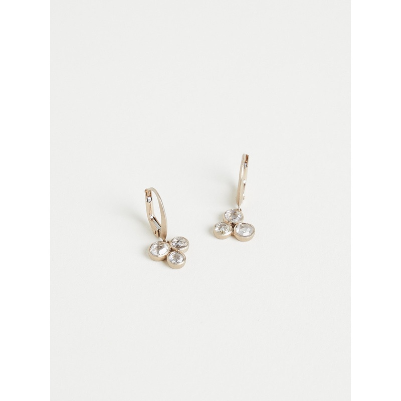 Kaos Earrings in 18k White Gold & Palladium with 0.99ct Rose Cut White Diamonds