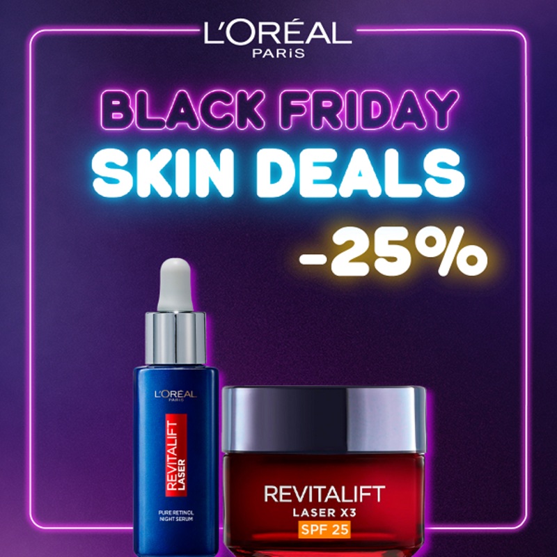 L’Oreal Skin Expert – Revitalift Laser Pure Retinol Night Serum & Laser 3x Day Cream SPF20 Bundle