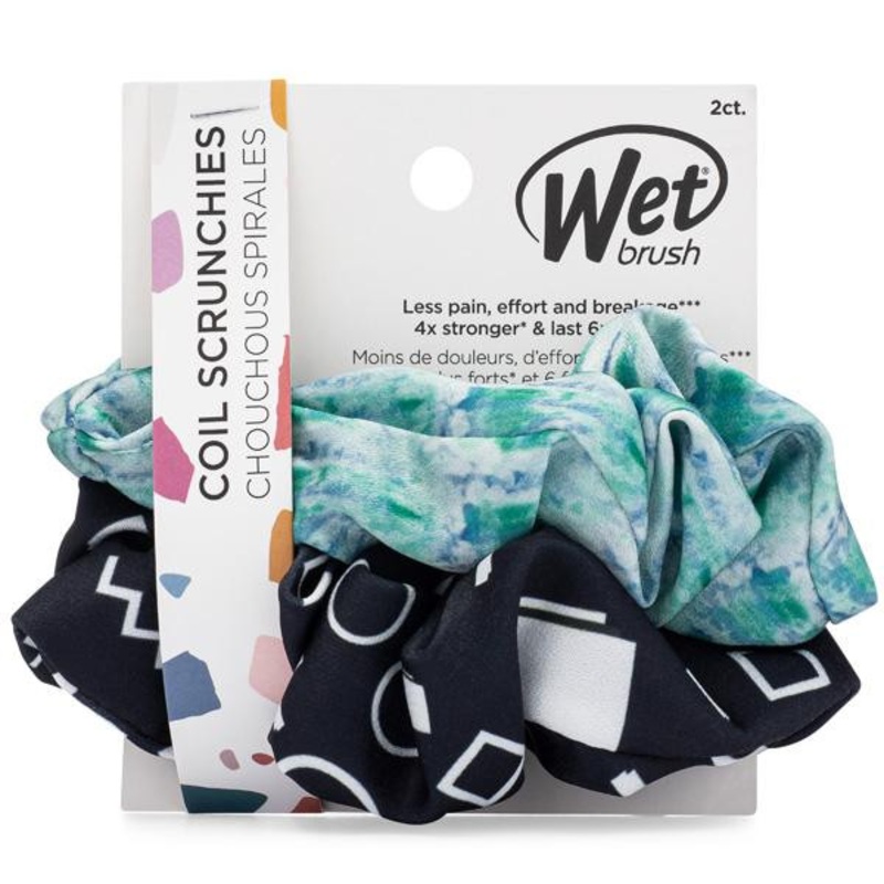 The Wet Brush — Coil Scrunchies 2CT – Black Print