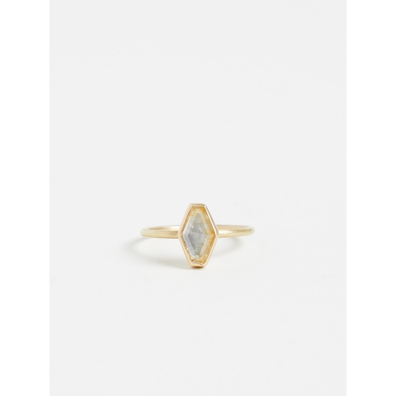 1.1ct Natural Pale Yellow Sapphire Ring in 18k Yellow Gold