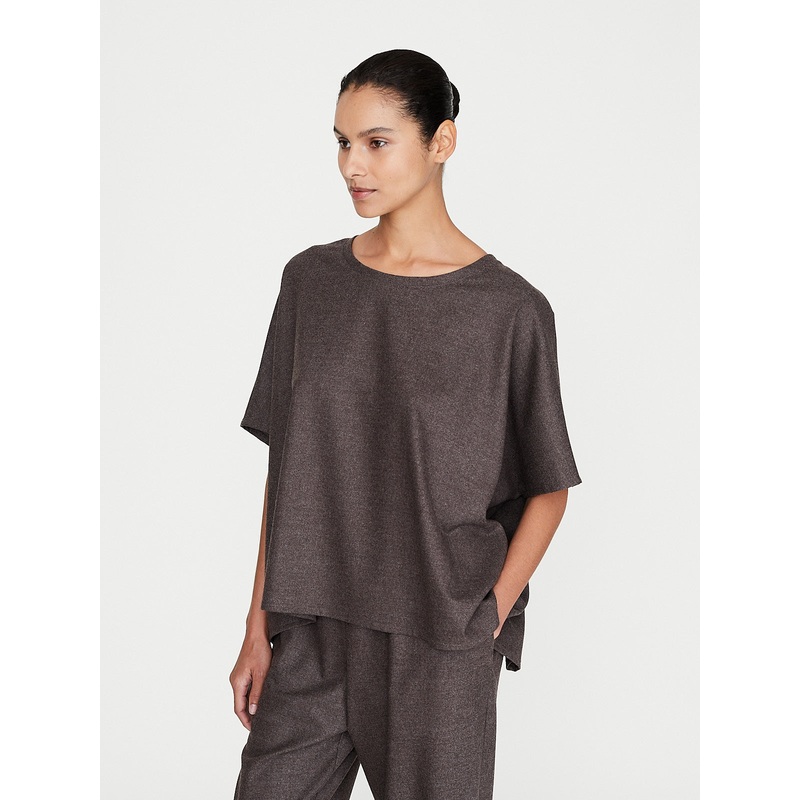 Flannel Easy T-Shirt in Dark Taupe