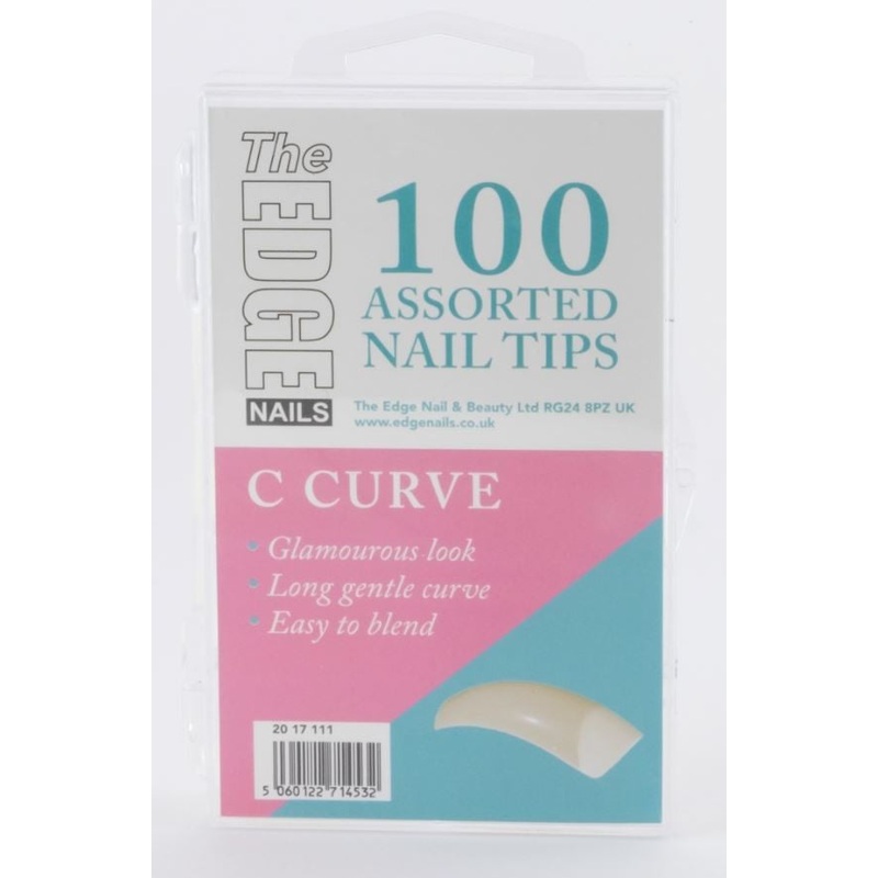 THE EDGE BIG ‘C’ CURVE – BOX OF 100 ASSORTED TIPS
