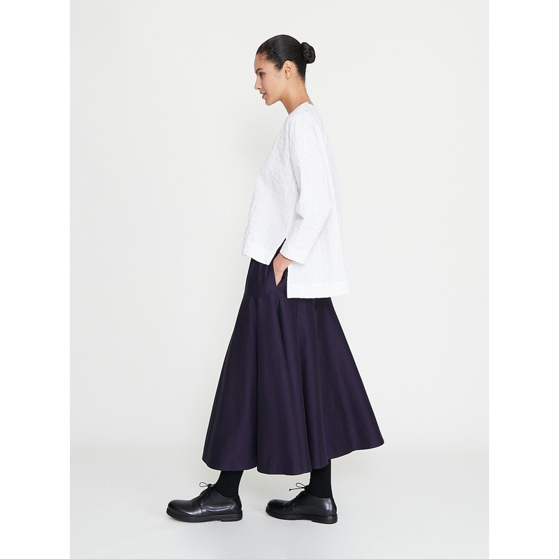 The Librarian Skirt in Cotton Silk Pansy