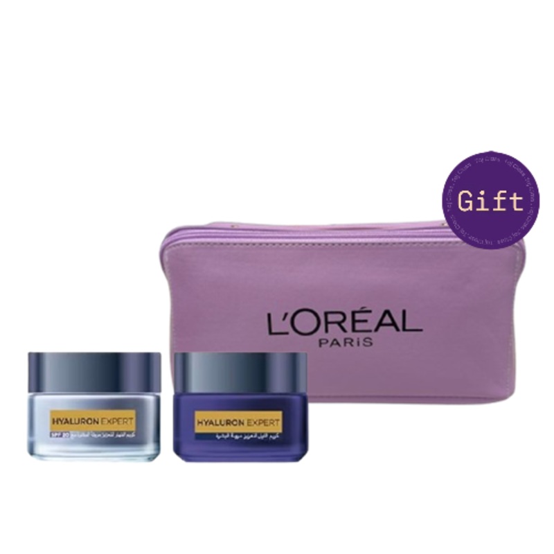 L’Oral Paris Hyaluron Expert Day & Night Cream 20% Discount + Toilety Bag Gift