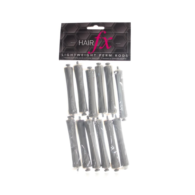 HAIR FX Lightweight Perm Rods 12 Pack Grey