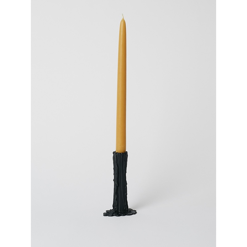 Candlestick Vesuvius 13cm in Black Bisque