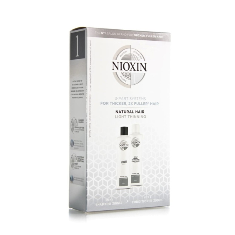 NIOXIN SYSTEM 1 CLEANSER SHAMPOO & SCALP THERAPY REVITALISING CONDITIONER 300ML DUO