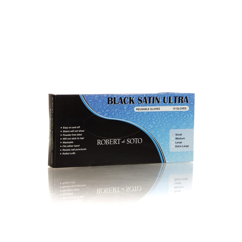 ROBERT DE SOTO BLACK SATIN GLOVES 10 PACK SMALL