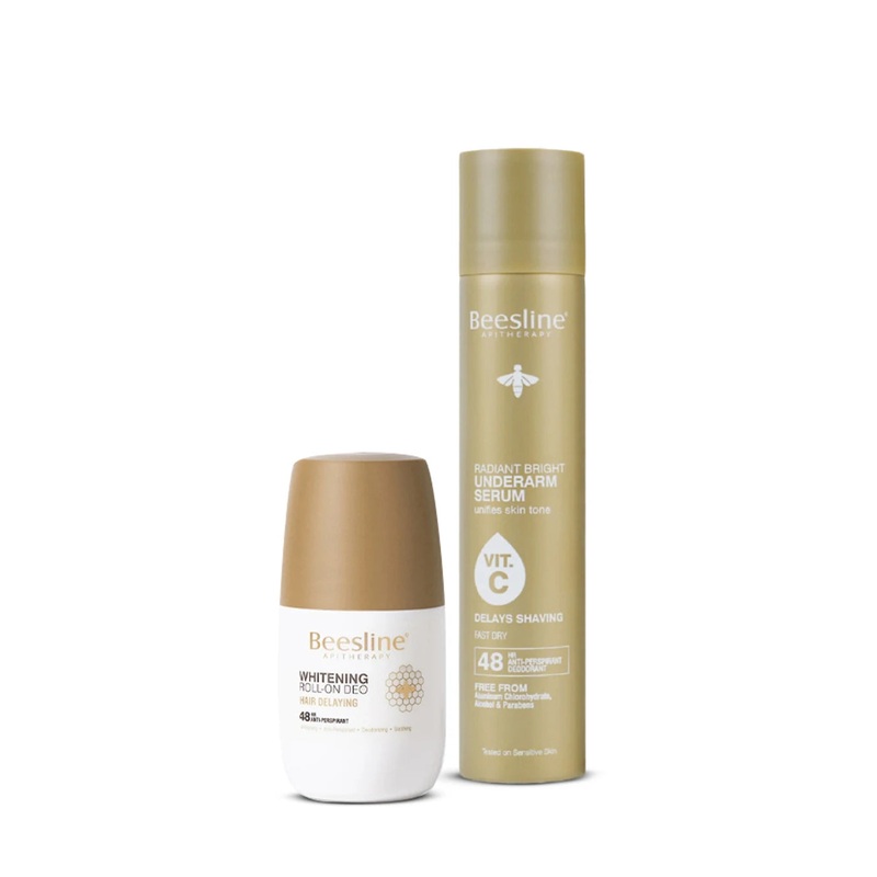 Beesline Underarm Serum Hair Delaying Spray + Roll On Deodorant Hair Delaying