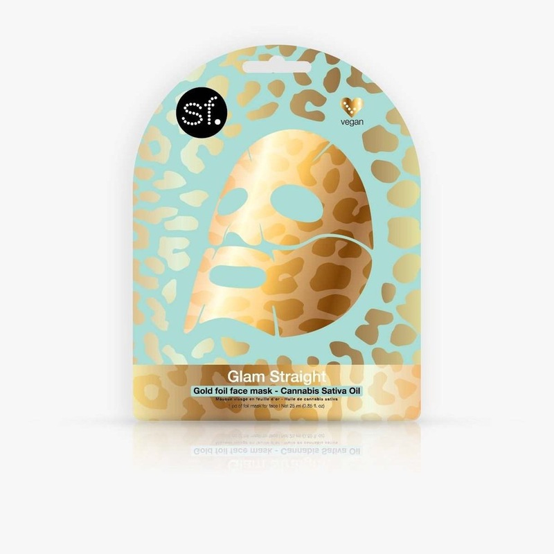 Glam Straight – Cannabis Sativa – Gold Foil Face Mask
