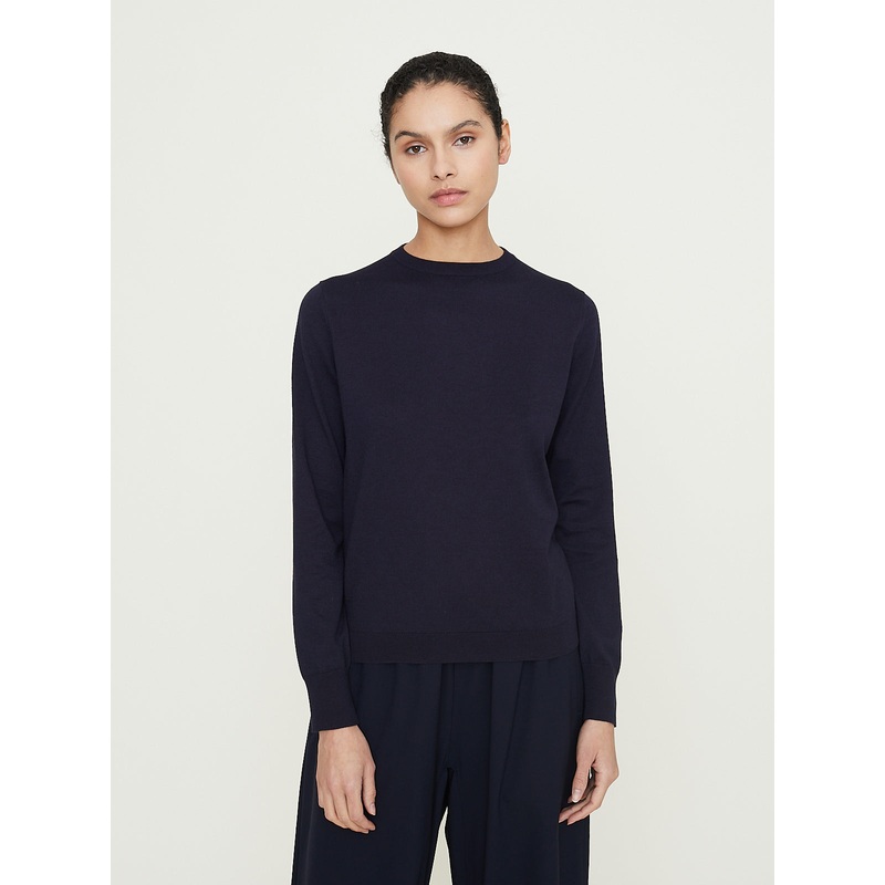 Crew Neck Inner Knit in Dark Navy
