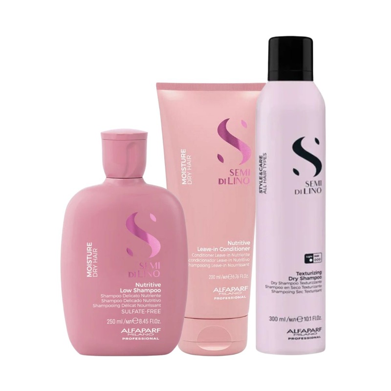 Millies Exclusive Alfaparf Semi Di Lino Nutritive Trio with Complimentary Texturizing Dry Shampoo