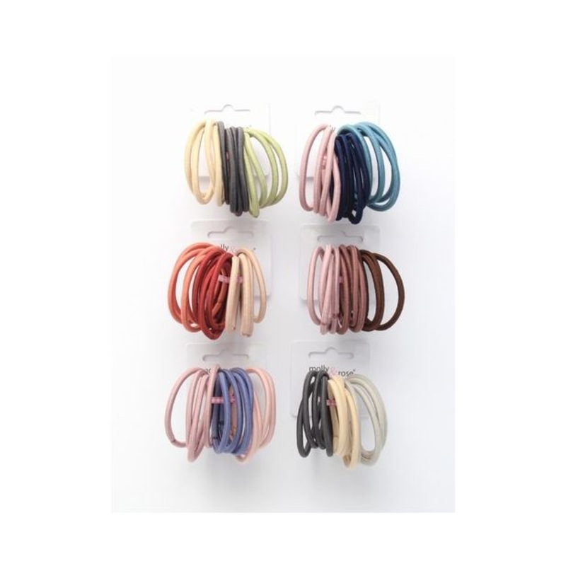 Molly & Rose Item 7650 Elastics – Assorted – 4mm thick – Card of 12