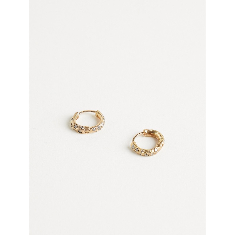 3062 Earrings in 14k Yellow Gold with 38 Brown Diamonds