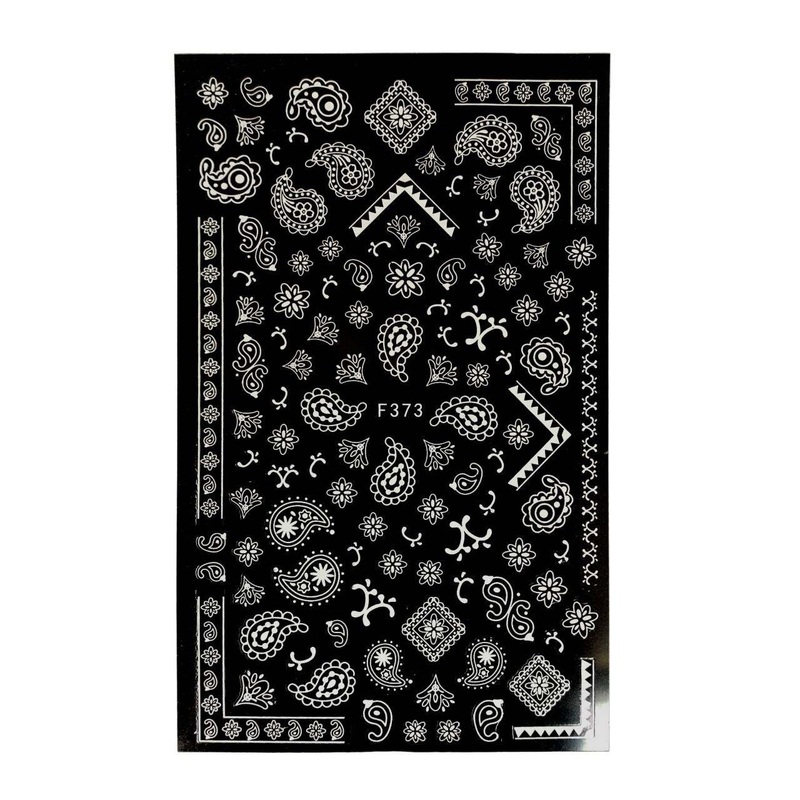 Nail Sticker – Paisley White